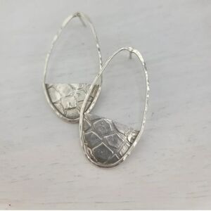 SNAKE EMBOSSED POSTED EARRINGS HANDMADE IN A STERLING SILVER METAL